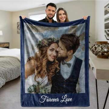 Personalized Photo Blankets for Couples - Unique Customized Gifts