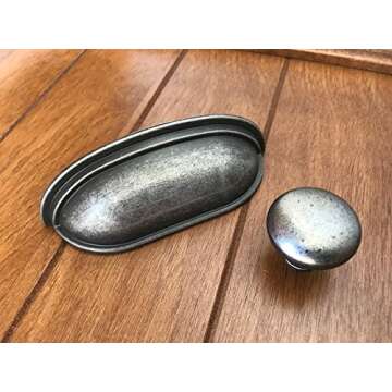 TANGDIAABBCC Aeiniwer Sonoma Cabinet Hardware Montana Pull Bin Cup Handle Antique Pewter 3" Betweeen...