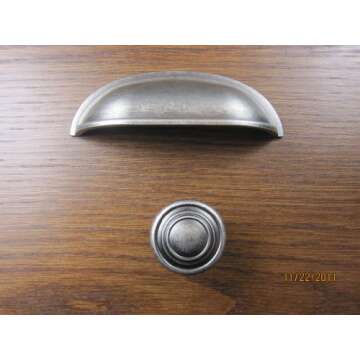 TANGDIAABBCC Aeiniwer Sonoma Cabinet Hardware Montana Pull Bin Cup Handle Antique Pewter 3" Betweeen Screw Holes New