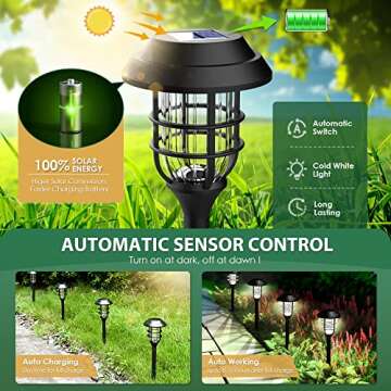 SOLPEX Solar Lights for Outside, Solar Outdoor Path Lights, Garden Lights Waterproof, Solar Powered Landscape Lighting for Yard, Garden, Pathway, Patio, Porch, Walkway, Driveway, 8 Pack(Cold White)