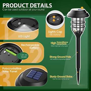 SOLPEX Solar Lights for Outside, Solar Outdoor Path Lights, Garden Lights Waterproof, Solar Powered Landscape Lighting for Yard, Garden, Pathway, Patio, Porch, Walkway, Driveway, 8 Pack(Cold White)
