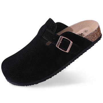 KIDMI Women's Suede Clogs with Arch Support