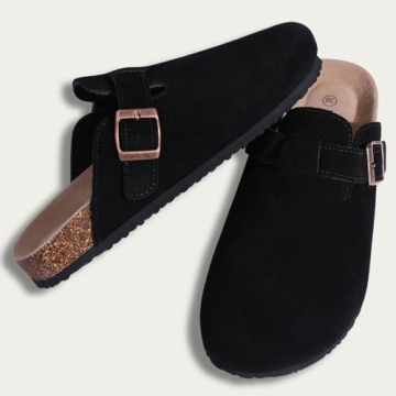 KIDMI Women's Suede Clogs with Arch Support
