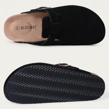 KIDMI Women's Suede Clogs with Arch Support