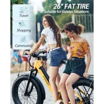 Electric Bike for Adults 960W Peak , 48V 15AH Removable Battery Electric Bicycle, 28MPH Commuter E-bike, 7 Speed, Up to 60 Miles,All Terrain 26" Fat Tire Front Suspension,UL Certified，Samoyed