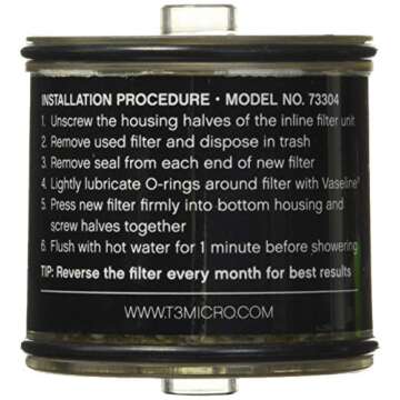 T3 Micro In-Line Replacement Water Filter - Ultimate Chlorine and Sediment Solution