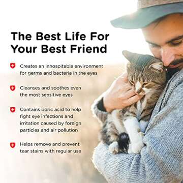 Nutri-Vet Eye Rinse for Cats - Gentle Formula Removes Debris - Helps Reduce Irritation and Prevent Tear Stains - 4oz