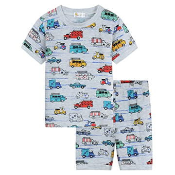 Little Hand Boys Cute Car Athletic Short Sets for Summer Fun