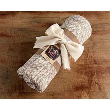 Placemats Set of 4, Woven Cloth Placemat Set, 14x19 in, Tan Boho Place Mats for Kitchen or Dining Table, Washable Cotton Table Mats