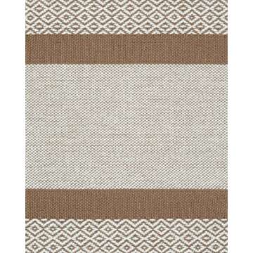 Placemats Set of 4, Woven Cloth Placemat Set, 14x19 in, Tan Boho Place Mats for Kitchen or Dining Table, Washable Cotton Table Mats