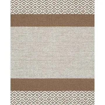 Placemats Set of 4, Woven Cloth Placemat Set, 14x19 in, Tan Boho Place Mats for Kitchen or Dining Table, Washable Cotton Table Mats