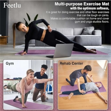 FEETLU Thick Non-Slip Exercise Yoga Mat for All