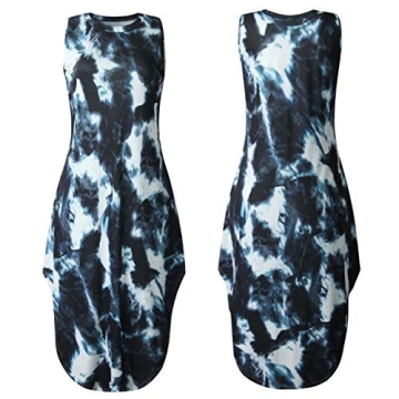 ANRABESS Women Casual Loose Sundress Sleeveless Split Maxi Long Beach Shirt Dress Travel Vacation 2025 Summer Outfits Tie Dye X-Large