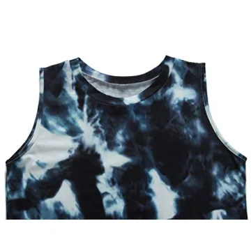 ANRABESS Women Casual Loose Sundress Sleeveless Split Maxi Long Beach Shirt Dress Travel Vacation 2025 Summer Outfits Tie Dye X-Large