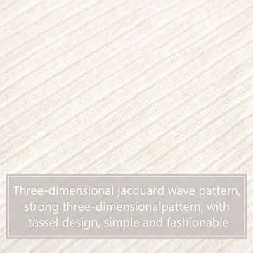 NTBAY Acrylic Knitted Throw Blanket, Lightweight and Soft Cozy Decorative Woven Blanket with Tassels for Travel, Couch, Bed, Sofa, 51x67 Inches, White Striped