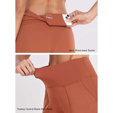 Oalka Women's Joggers High Waist Yoga Pockets Sweatpants Sport Workout Pants Butternut Brown S