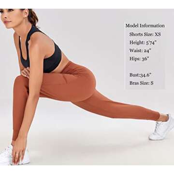 Oalka Women's Joggers High Waist Yoga Pockets Sweatpants Sport Workout Pants Butternut Brown S
