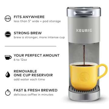 Keurig K-Mini Plus Single Serve Coffee Maker - Compact Convenience for Coffee Lovers