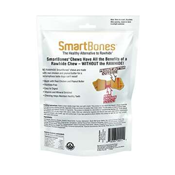 SmartBones Rawhide-Free Peanut Butter Mini Bones 16 Count (Pack of 1)