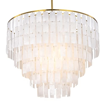 Capiz Shell Chandelier for Modern Coastal Elegance