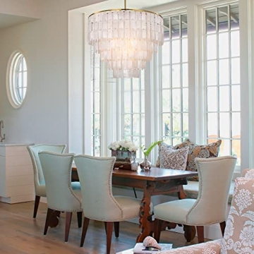 Capiz Shell Chandelier for Modern Coastal Elegance