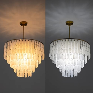 Capiz Shell Chandelier for Modern Coastal Elegance