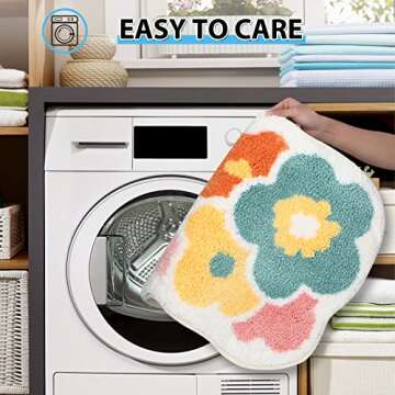 Cielobra Bath Mat, Extra Soft, High Absorbent, Non-Slip Plush Shaggy Bath Carpet, Machine Washable, Great for Bathroom Floor, Tub and Shower, 15.75"x 23.62", Colorful (19.68"x 31.49", Colorful)