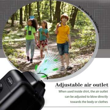 CAZOKASI 8000mAh Rechargeable Portable Waist Clip Fan - Super Powerful Wind, Long Endurance Cooling and Heatstroke Prevention