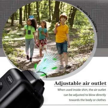 CAZOKASI 8000mAh Rechargeable Portable Waist Clip Fan - Super Powerful Wind, Long Endurance Cooling and Heatstroke Prevention