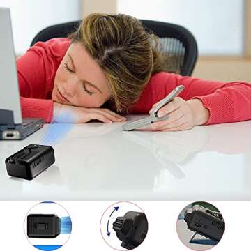 CAZOKASI 8000mAh Rechargeable Portable Waist Clip Fan - Super Powerful Wind, Long Endurance Cooling and Heatstroke Prevention