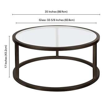 Parker Blackened Bronze 35'' Round Coffee Table - Compact & Stylish