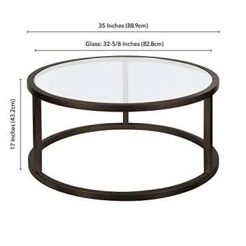 Parker Blackened Bronze 35'' Round Coffee Table - Compact & Stylish