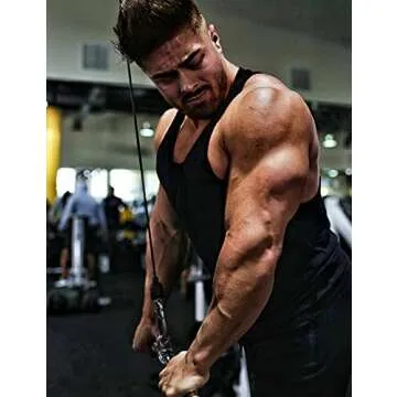 Babioboa Men's Workout Tank Tops 3 Pack Athletic Sleeveless Muscle Shirts Quick Dry Training Gym Activewear