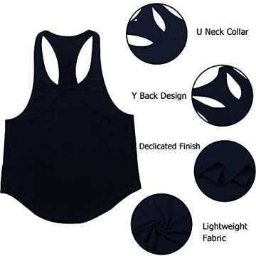 Babioboa Men's Workout Tank Tops 3 Pack Athletic Sleeveless Muscle Shirts Quick Dry Training Gym Activewear