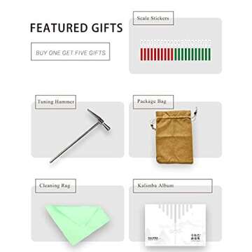 Hluru Ocean Blue Kalimba 17 Key Thumb Piano Gift