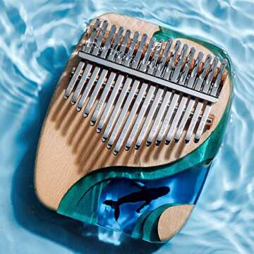 Hluru Ocean Blue Kalimba 17 Key Thumb Piano Gift