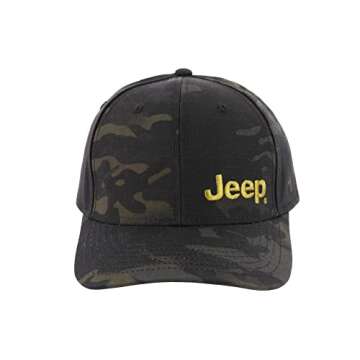 Jeep Text Logo Low Profile Trucker Hat Black Camo/Green Hat