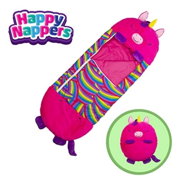 Happy Nappers Medium Unicorn Pink Pillow & Sleepy Sack - Cozy Fun for Kids
