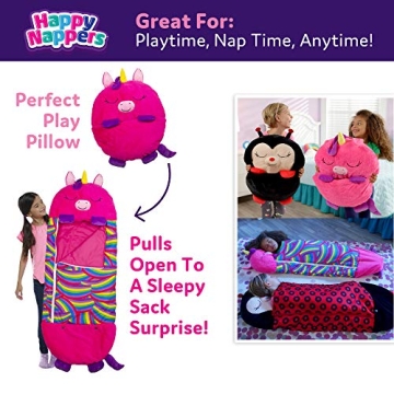 Happy Nappers Unicorn Pink Pillow & Sleepy Sack - Soft Comfort