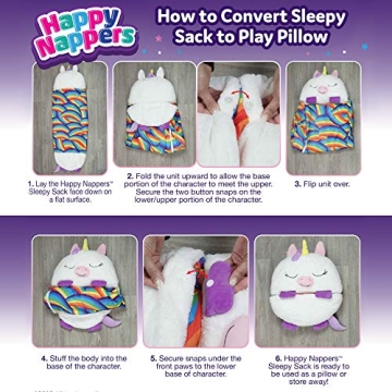 Happy Nappers Unicorn Pink Pillow & Sleepy Sack - Soft Comfort