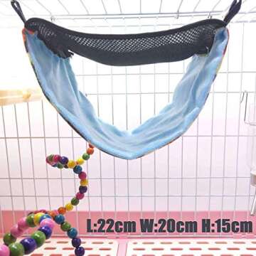 ZOOPOLR Small Pet Animal Hammock, Double Bunkbed Hammock Hanging Bed, Small Animal Cage Toy Accessor...