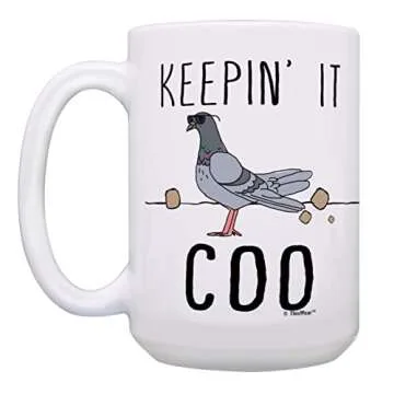 ThisWear Funny Pigeon Mug 15oz Ceramic Coffee Mug