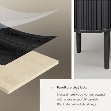 Stylish WERMO 71’’ Black TV Stand for 65-75 Inch TVs