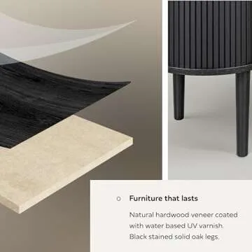 Stylish WERMO 71’’ Black TV Stand for 65-75 Inch TVs