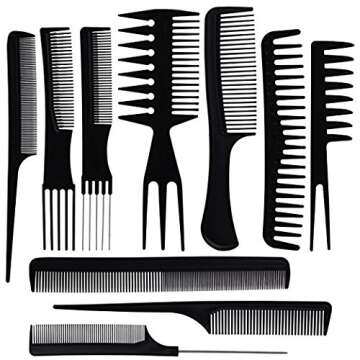 TraderPlus 11PCS Hair Stylists Professional Styling Comb Set Variety Pack for All Hair Types