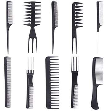 TraderPlus 11PCS Hair Stylists Professional Styling Comb Set Variety Pack for All Hair Types