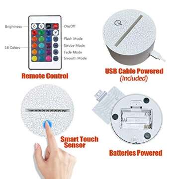 ZoyinGifts Basketball Night Light,3D Illusion Effect Lamp Light Remote Control RGB Colors&Dimmable Bday Xmas Gift Ideas for NBA Sport Lovers Kids Teen Boys Girls(Basketball)