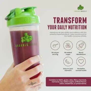 Organic Muscle Reds Powder | Caffeine-Free Energy & Heart Support | Non-GMO, Vegan