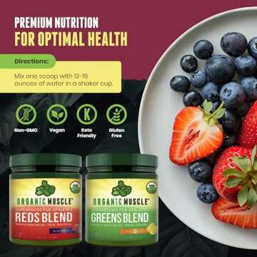 Organic Muscle Reds Powder for Natural Energy & Heart Support