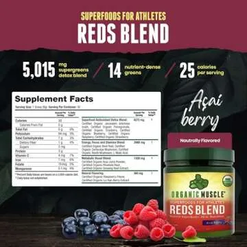 Organic Muscle Reds Powder for Natural Energy & Heart Support